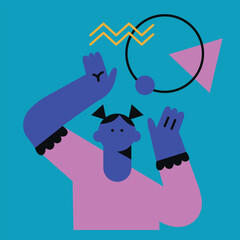 Flat people and technology. Vector woman and man flat illustration. Ideal for social media and business presentations, user interface, UX, graphic and web design, apps and interfaces. EPS 10	