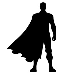 Super Hero silhouette, isolated on white background. Hero silhouette  © PixelSaga MH2 