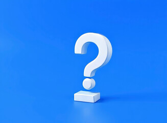 Fragenzeichen auf blauem Hintergrund


