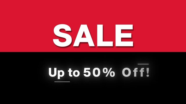 Sale Animation Video - Limited time Offer, Up to 50% off