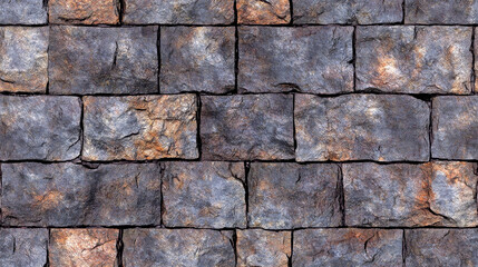 Fototapeta premium Close-Up of Rustic Stone Wall with Weathered Texture