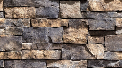 Fototapeta premium Close-Up of Rustic Stone Wall with Weathered Texture