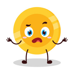 Obraz premium cute don't know expression of coin cartoon character