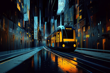 Fototapeta premium tram in the city