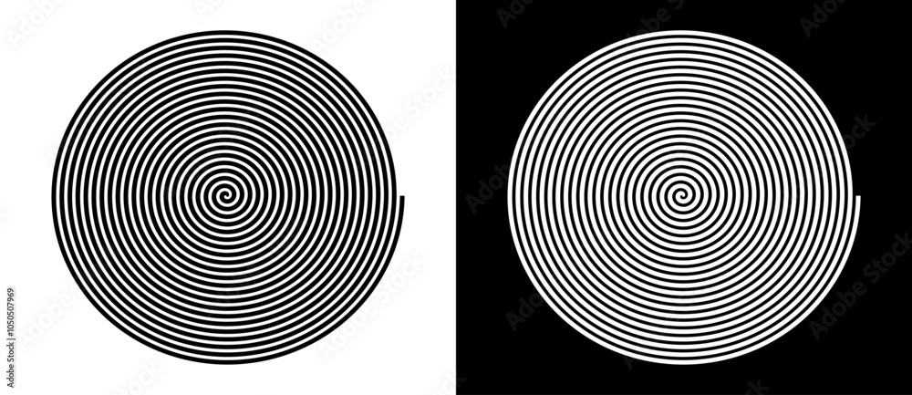 Poster abstract background with lines in circle. art design spiral as logo or icon. a black figure on a whi