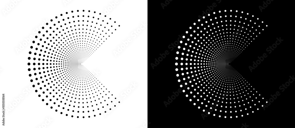Fototapete modern abstract background. halftone dots in circle form. letter c like logo, icon or design element