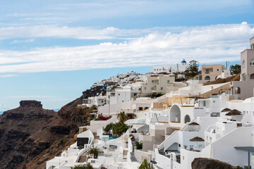 Fira, picturesque town on the island of Santorini, Greece.