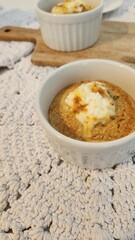 mug cake in a white jar