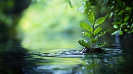 Abstract water concept highlighting the beauty and purity of nature, symbolizing freshness