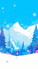 幻想的な雪の降る森1