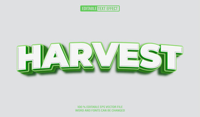 Editable 3d text style effect - Harvest text effect Template