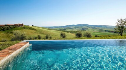 Serene Infinity Pool Overlooking Rolling Hills