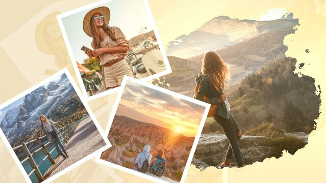 Modern Travel Memories Slideshow with Ink Drops