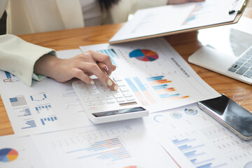 business person analyzing figures