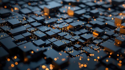 Abstract image of blockchain architecture supporting CBDC stability, showcasing the secure foundation of digital currency