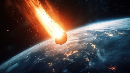 Obraz premium Meteorite Impacting Earth