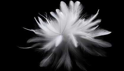 Obraz premium Elegant Close-Up of Soft White Feathers in Gentle Motion