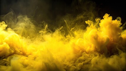 Hazy mist of yellow fume spreading in the air