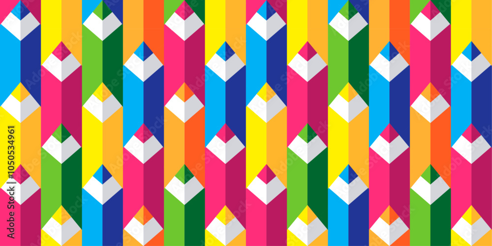 Aufkleber seamless pattern of pencils. colored pencils pattern.