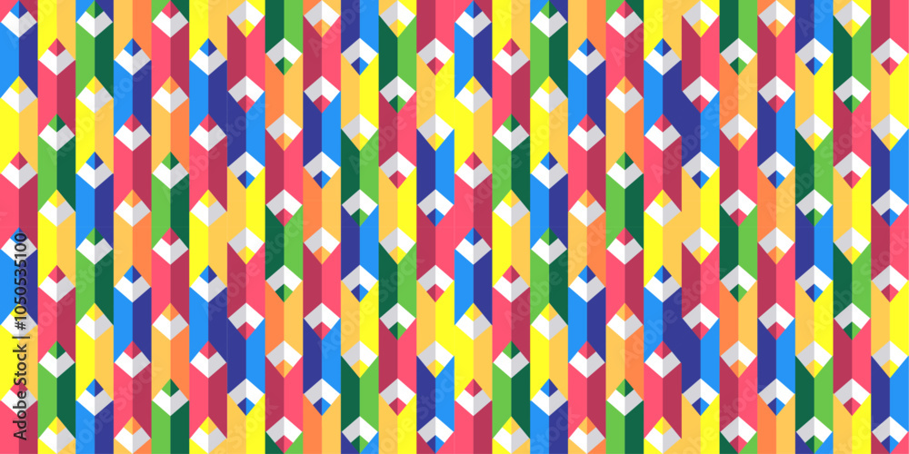 Aufkleber colored pencils pattern. seamless pattern of pencils.