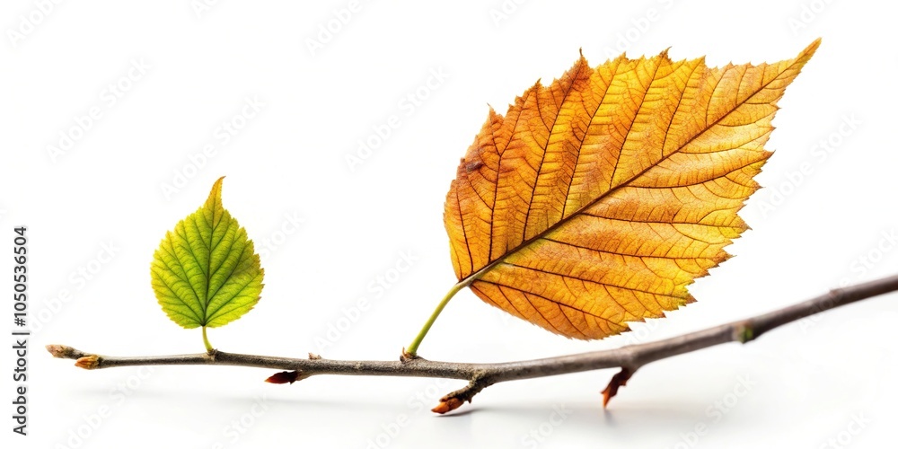 Wall mural isolated tree branch with no leaves on white background with shallow depth of field