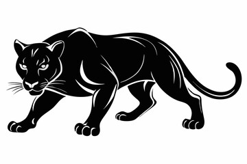 Stealthy Cougar Silhouette Design