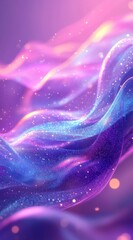 Obraz premium Vibrant Purple and Turquoise 3D Abstract Wave Background with Sparkling Details - Perfect for Digital Art, Modern Design, and Creative Projects, Generative AI