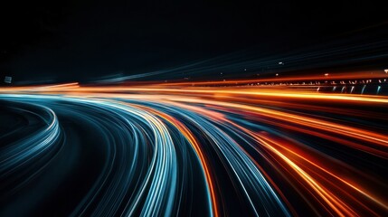 Abstract Light Trails on a Curved Road