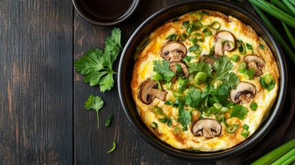 Delicious Mushroom Omelette with Fresh Herbs