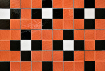 colourful tile cross patterned background, shiny mosaic tiles floor