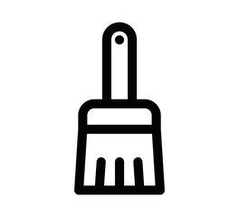 Simple vector icon of a paintbrush, ideal for art, cleaning, or tool-related projects and design themes. Editable stroke.