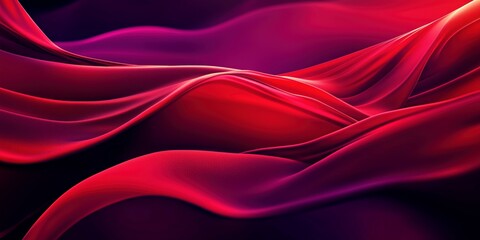 Obraz premium abstract red waves with soft curves and shadows, creating a smooth and elegant background