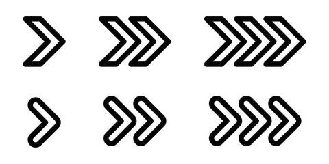 Minimalistic vector icons of arrow symbols in various configurations, perfect for indicating direction, navigation, or movement. Editable stroke.