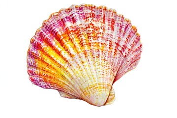 A close-up view of a shell on a white background, suitable for decorative or educational purposes