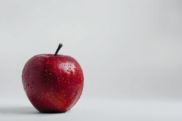 black and nutritious apple on white with copy space