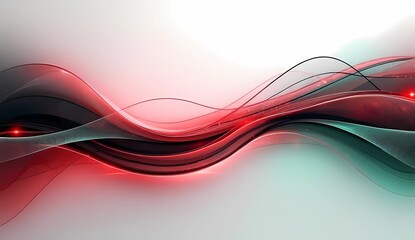 Obraz premium white background with a combination of red, green and white wavy lines. Generate AI