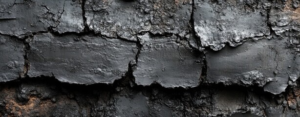 A textured black surface resembling cracked asphalt or tar.