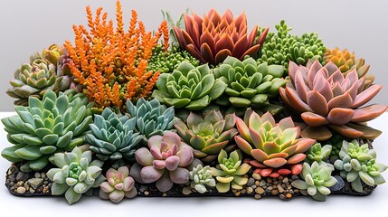 A colorful array of succulents showcasing diversity in nature's beauty