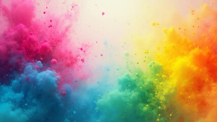 Fototapeta premium Colorful spray fluo paint digital art background, 16:9 widescreen, 300 dpi, with free space for text