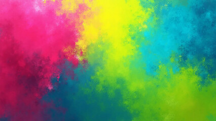 Fototapeta premium Colorful spray fluo paint digital art background, 16:9 widescreen, 300 dpi, with free space for text