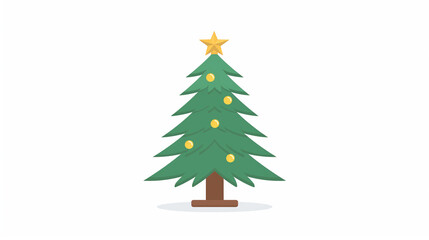 Simple Christmas Tree Illustration with Star