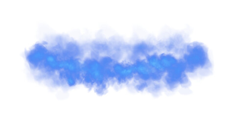 Naklejka premium Fantastic blue smoke. Magic smoke. Smog cloud on podium or stage. Fog vapor over ground or water surface, magic haze. PNG.