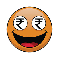 Obraz premium Rupee Emoji Design