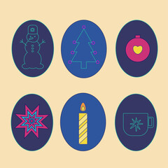 set of icons for christmas