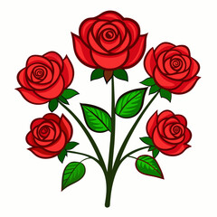 Beautiful rose bunch floral vector illustration 