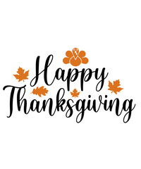 Fototapeta premium Happy Thanksgiving typography clip art design on plain white transparent isolated background for card, shirt, hoodie, sweatshirt, apparel, card, tag, mug, icon, poster or badge