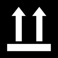 This side up icon. Two arrows indicating top side of packaging. Cargo handled so these arrows always point up. Vector Illustration