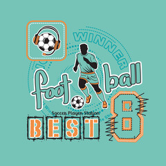 I like playing soccer sports ,typography vector illustration