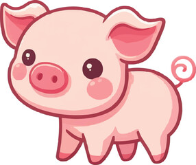 Obraz premium Cute Hog Vector Illustration on white background