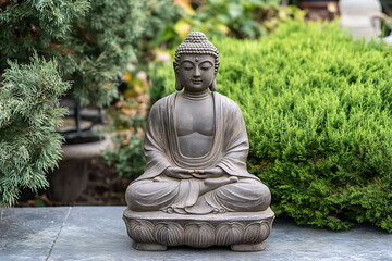 A serene depiction of Buddha in traditional robes, symbolizing peace and mindfulness, ideal for meditation and contemplation scenes